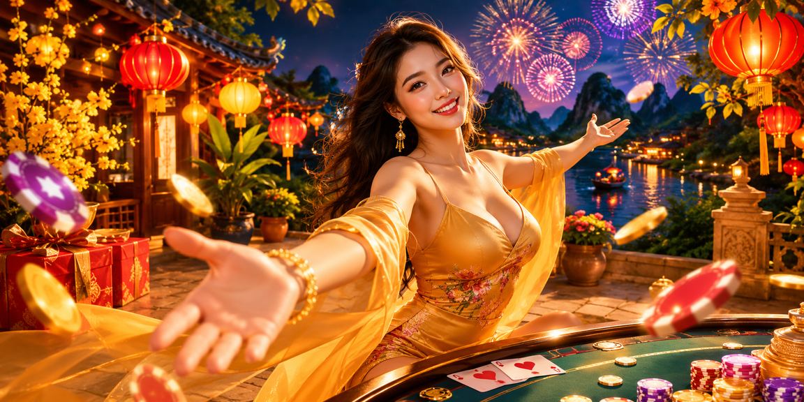 Người chơi tại Hội An tham gia trò chơi bài trong mùa lễ hội đèn lồng